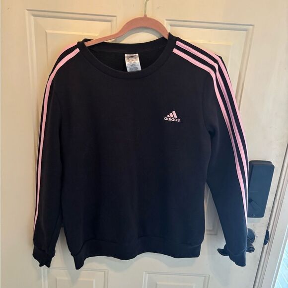 Adidas Black and Pink Stripe Sweatshirt - Picture 2 of 4
